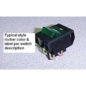 Rocker Switch, DPST, Green, On/Off Light