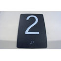 JAMB BRAILLE 2.5x3.5 WH/BLK ZINC ADHV-2