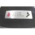 SIGN, IF FIRE-USE THE STEPS