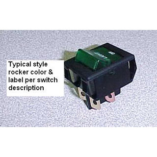 Rocker Switch, DPST, Black, Open/Close Doors