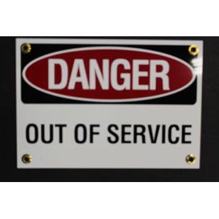 SIGN, DANGER-OUT OF SERVICE